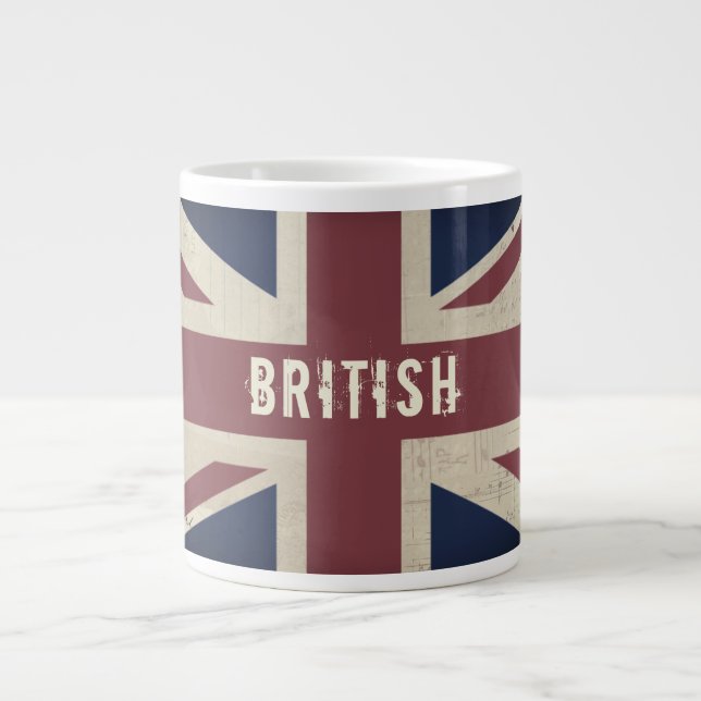Vintage Union Jack BRITISH Jumbo Tea Mug (Front)