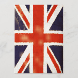Vintage Union Jack Custom Invitation (Vertical)
