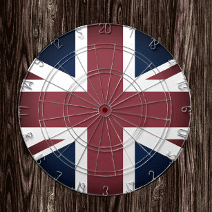 Vintage Union Jack Dartboard, UK, British Flag Dartboard