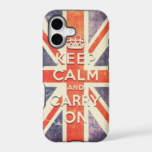Vintage Union Jack flag keep calm and carry on