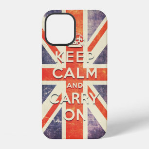 Vintage Union Jack flag keep calm and carry on Cas iPhone 12 Case
