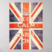 Vintage Union Jack flag keep calm and carry on