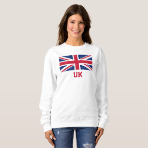 Vintage Union Jack Flag (Red "UK" Text) Women's Sweatshirt