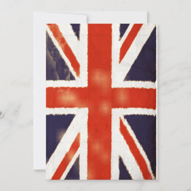 Vintage Union Jack Invitation (Vertical) (Front)