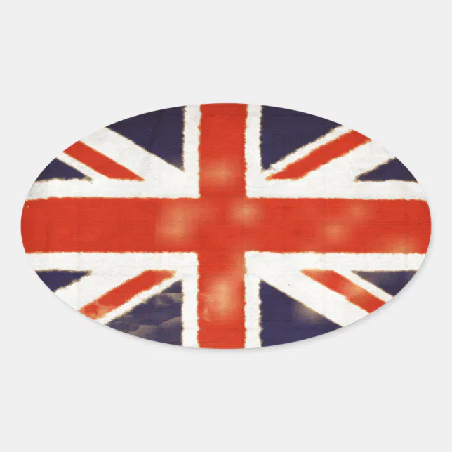 Vintage Union Jack Oval Sticker | Zazzle