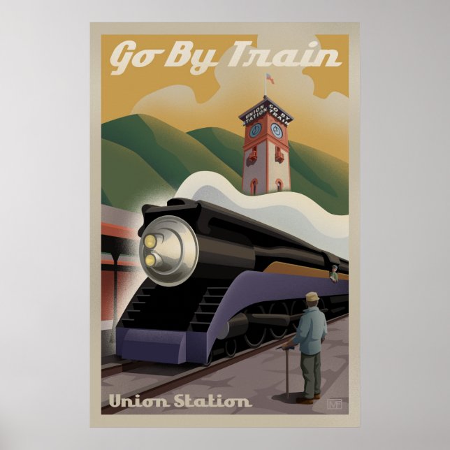 Vintage Union Train Station Poster (Front)