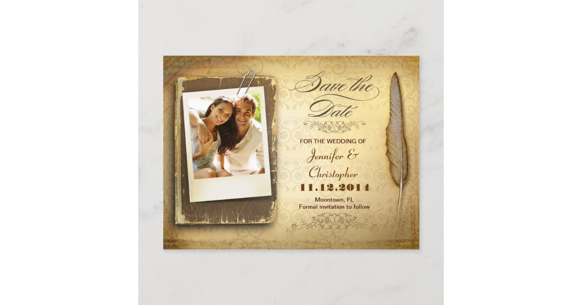 vintage unique save the date photo postcards cards Zazzle