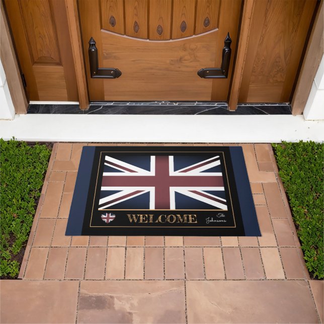 Vintage United Kingdom & British Flag, England Doormat (Outdoor)