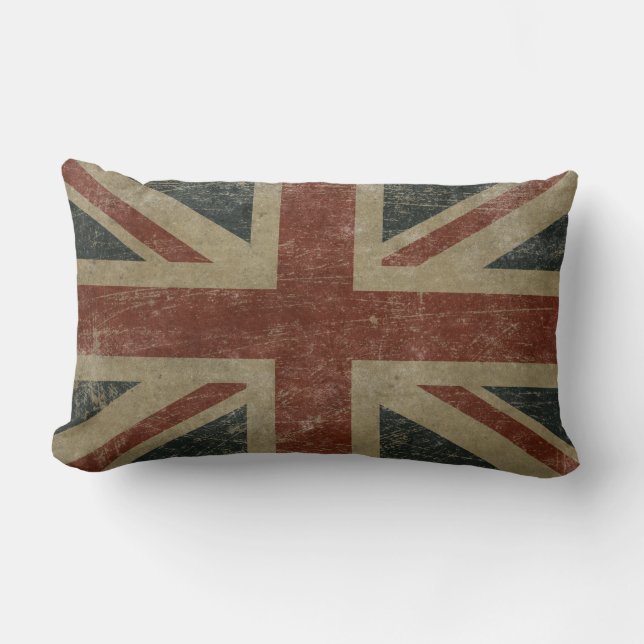 Vintage United Kingdom Flag Lumbar Cushion (Front)