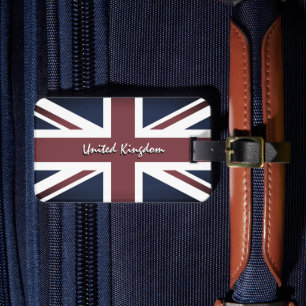 Vintage United Kingdom Luggage Tags, British Flag Tag
