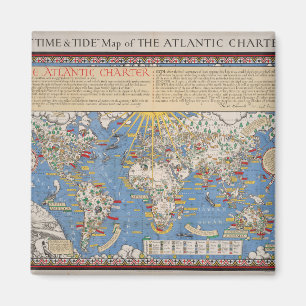 Vintage United Nations / Atlantic Charter map Magnet