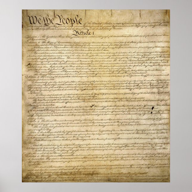 Vintage United States Constitution Poster (Front)