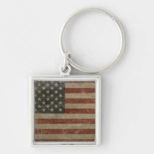 Vintage United States Flag Key Ring