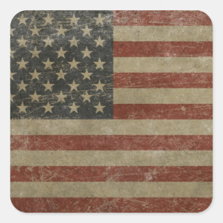 Vintage United States Flag Square Sticker