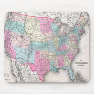 Vintage United States of America Map (1857) Mouse Mat