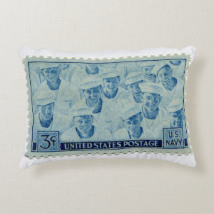 Vintage United States Postage Stamp Throw Pillow