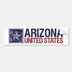 Vintage United States with Star – Arizona Bumper Sticker