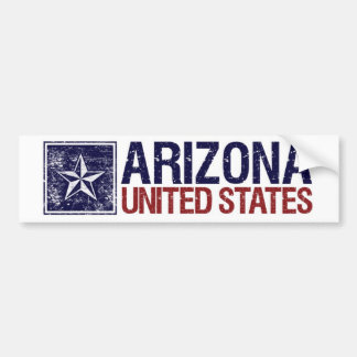 Vintage United States with Star – Arizona Bumper Sticker