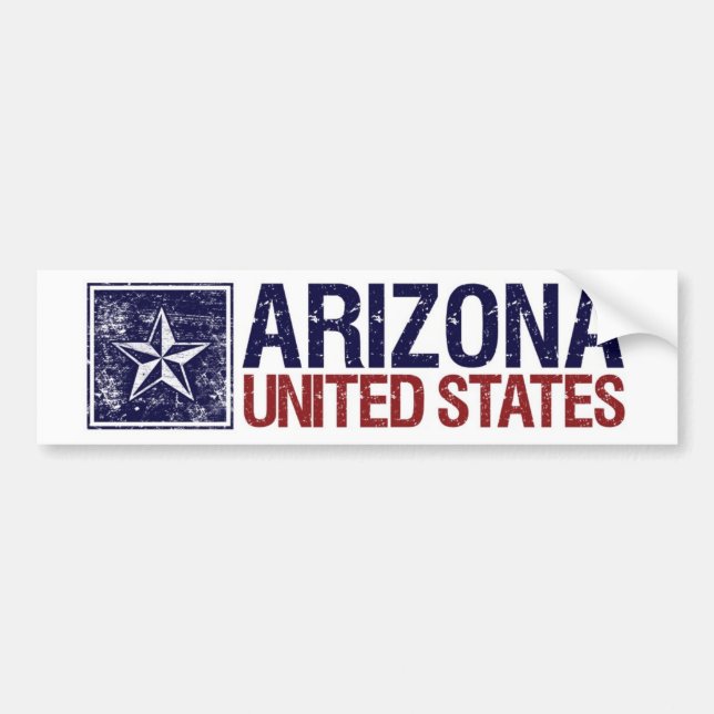 Vintage United States with Star – Arizona Bumper Sticker (Front)