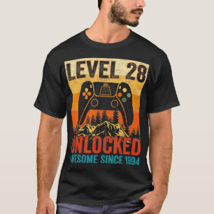 Vintage Unlocked Level 28 Retro Video Controller B T-Shirt