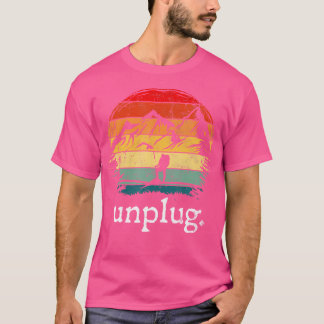 Vintage Unplug Funny Hiking Adventure Camping Moun T-Shirt
