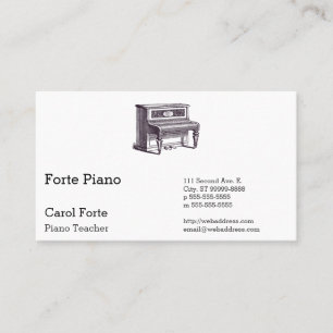 Vintage Upright Piano Appointment Card