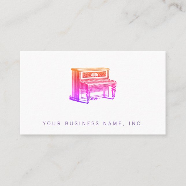 Vintage Upright Piano Business Card (Front)