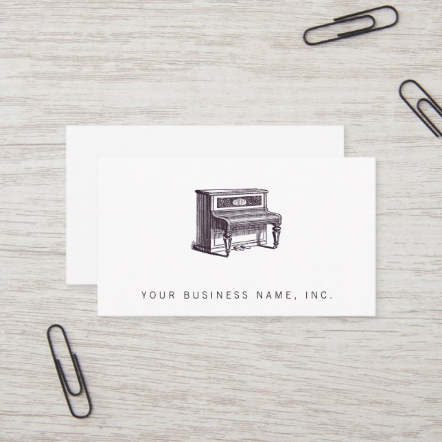 Vintage Upright Piano Business Card (Front/Back In Situ)