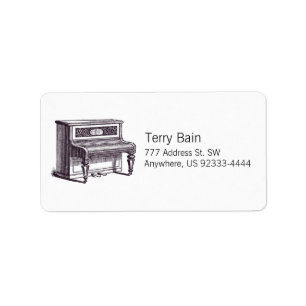 Vintage Upright Piano Label