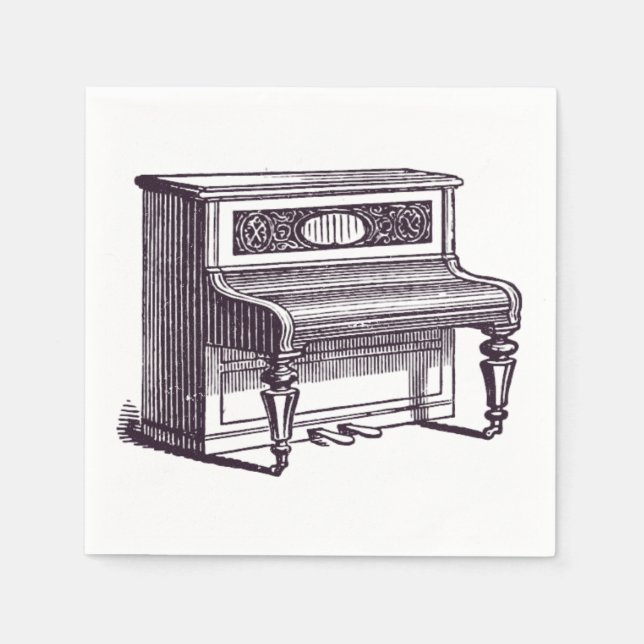 Vintage Upright Piano Napkin (Front)