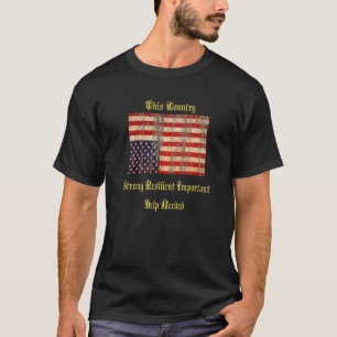 Vintage Upside Down American Flag Distressed T-Shirt
