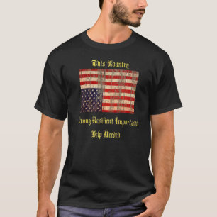 Vintage Upside Down American Flag Distressed T-Shirt