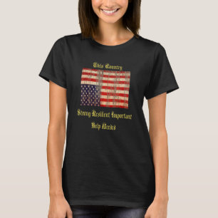 Vintage Upside Down American Flag Distressed T-Shirt