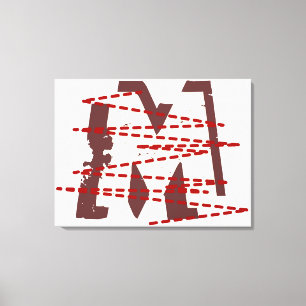 Vintage Urban Grunge Distressed Monogram Letter Canvas Print