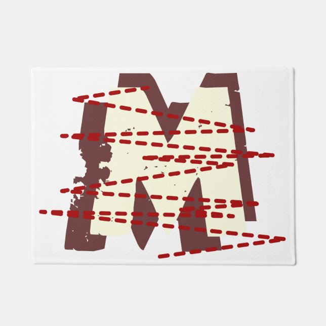 Vintage Urban Grunge Distressed Monogram Letter Doormat (Front)