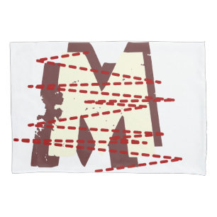 Vintage Urban Grunge Distressed Monogram Letter Pillowcase