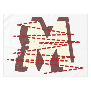 Vintage Urban Grunge Distressed Monogram Letter Tablecloth