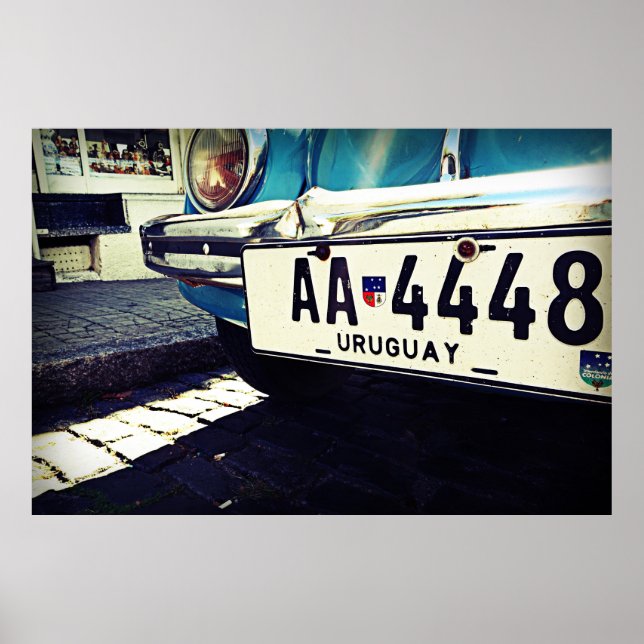 Vintage Uruguay Car South America Travel Poster (Front)