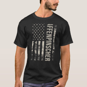 Vintage US American Flag Affenpinscher Dog Premium T-Shirt