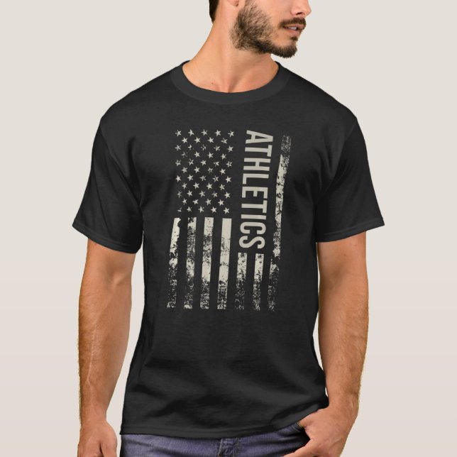 Vintage US American Flag Athletics Premium T-Shirt (Front)