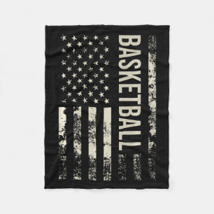 Vintage us american flag basketball premium fleece blanket