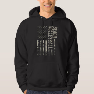 Vintage US American Flag Beach Volleyball Hoodie