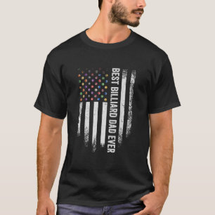 Vintage US American Flag Best Pool Billiard Snooke T-Shirt