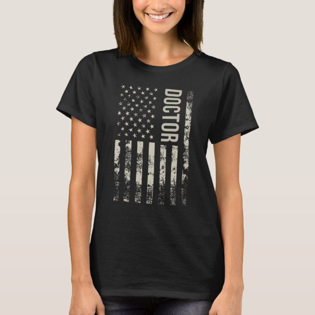 Vintage US American Flag Doctor T-Shirt (Front)