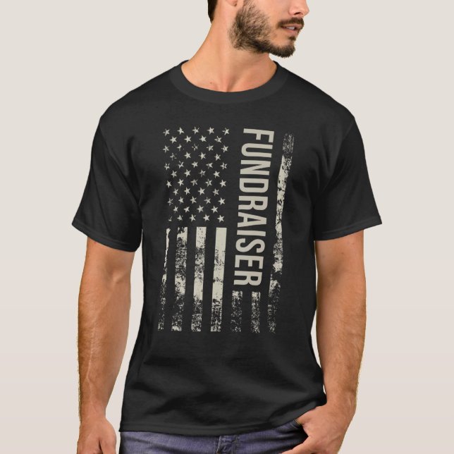 Vintage US American Flag Fundraiser T-Shirt (Front)