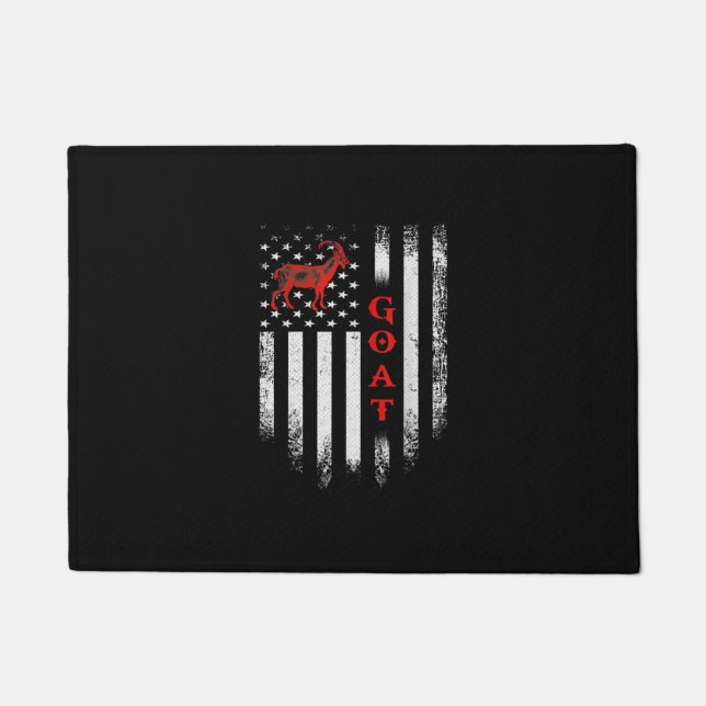 Vintage US American Flag Goat Doormat (Front)