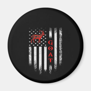 Vintage US American Flag Goat Magnet