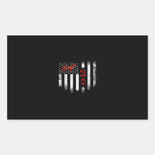 Vintage US American Flag Goat Rectangular Sticker
