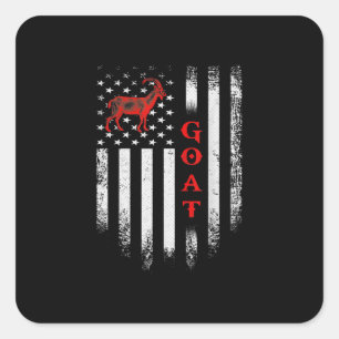 Vintage US American Flag Goat Square Sticker