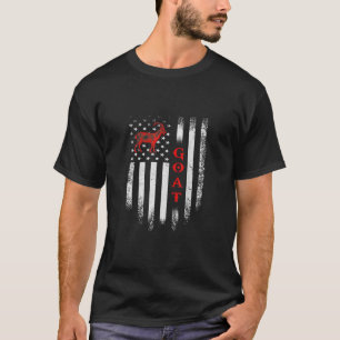 Vintage US American Flag Goat T-Shirt